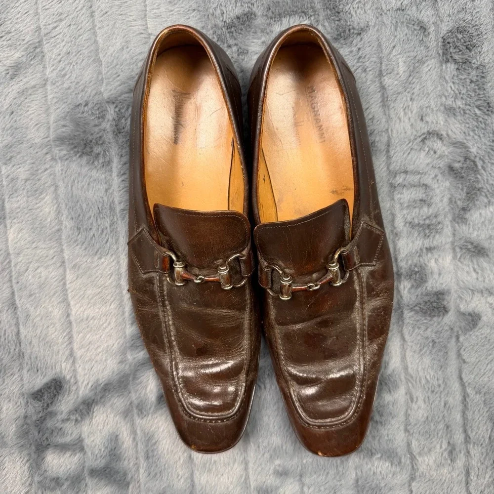 Magnanni Bit Loafers Mens 11 Brown Leather Neiman Marcus 13774